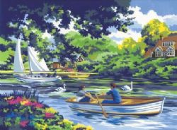 PEINTURE À NUMÉROS ADULTE LARGE - BALADE SUR LA RIVIERE